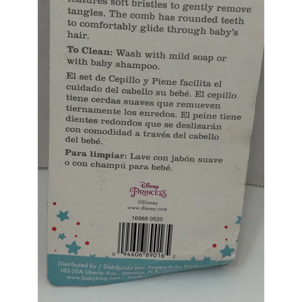 Disney Baby Princess Ariel Brush and Comb Set Little Mermaid White P89016